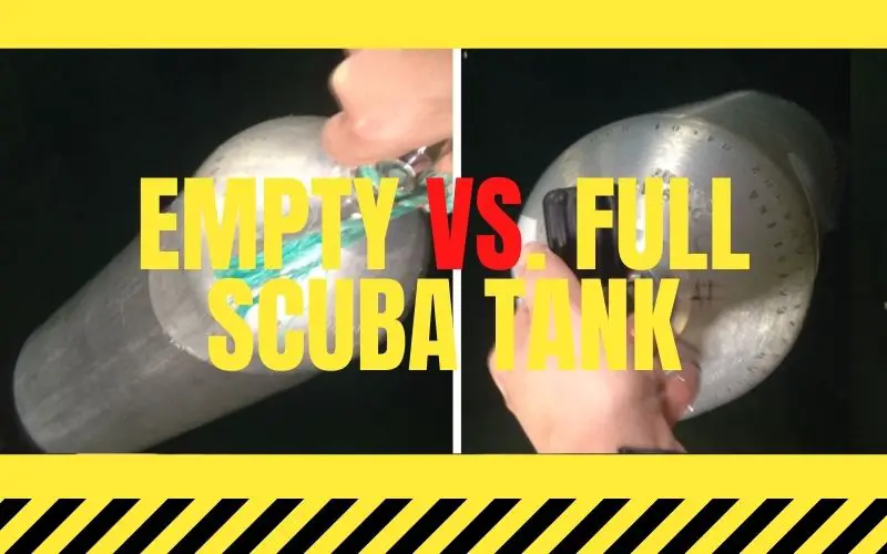 Can you measure the weight difference of an empty vs. full scuba tank?